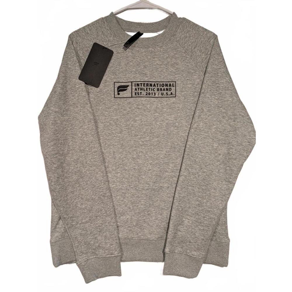 Fabletics Go To Crew Sweatshirt Gray Pullover Logo Graphic Mens Small